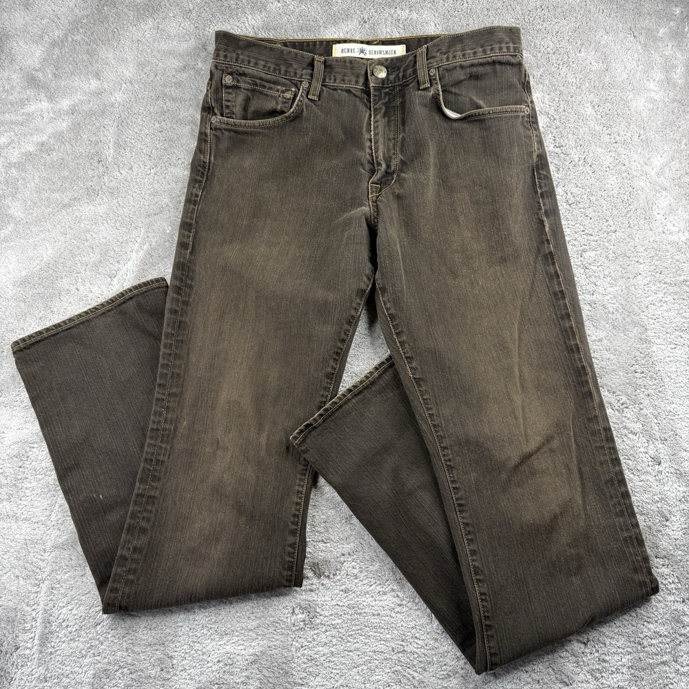 AGAVE Classic Straight Gringo Jeans Sz 33 (33x35) Long Brown $198 MADE IN USA